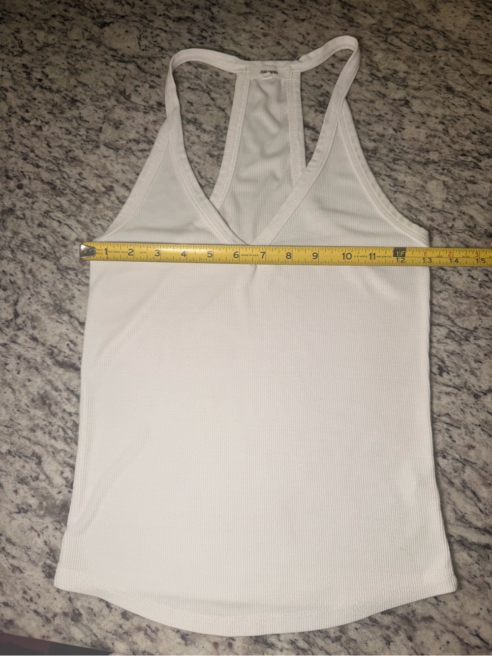 ♡ Joah Brown V Neck Racerback Tank White FlexRib - Picture 10 of 14